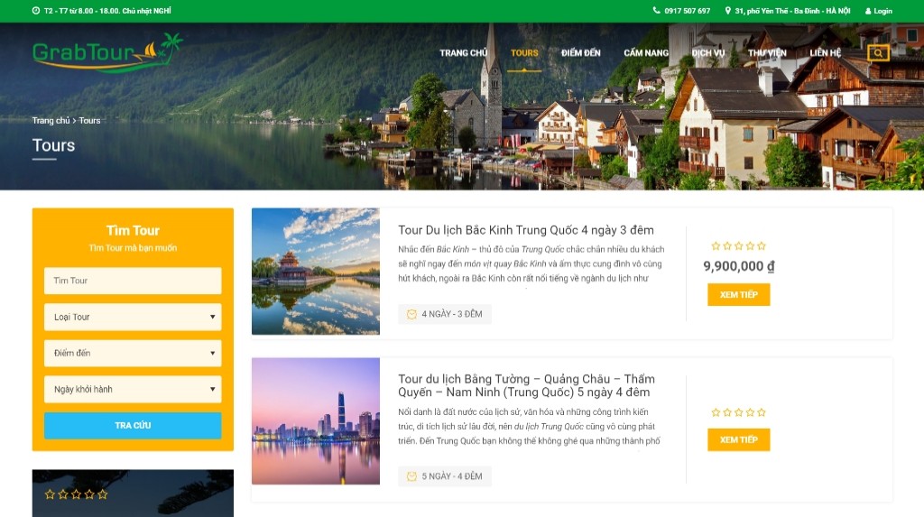 Thiết Kế Website du lịch với Theme TravelWP