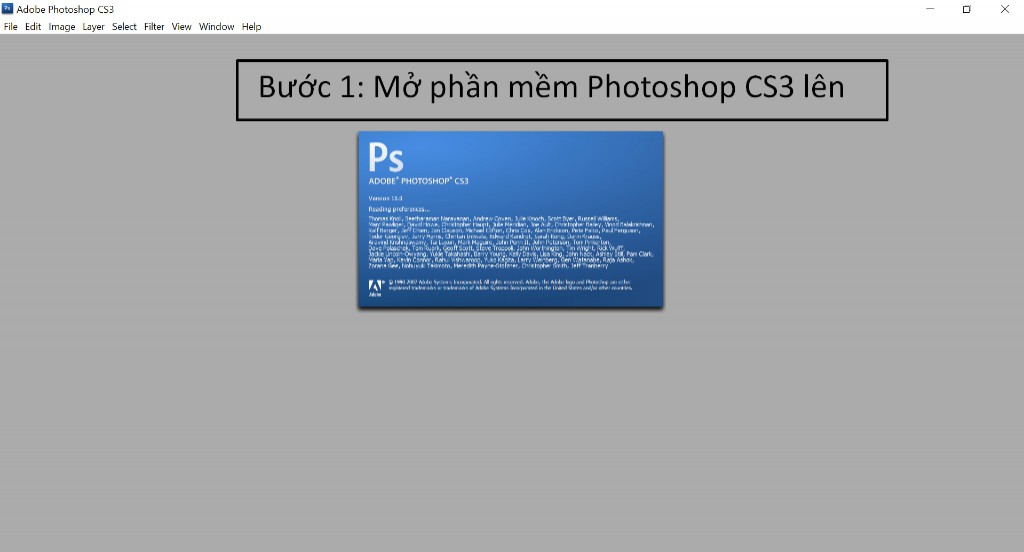 Cách mở tệp tin trong Photoshop CS3