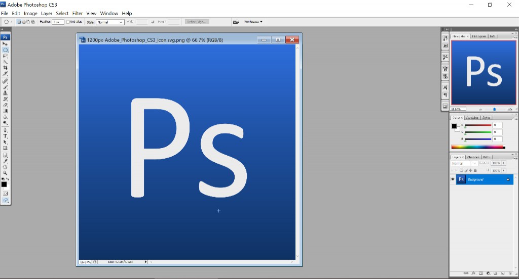 Cách mở tệp tin trong Photoshop CS3