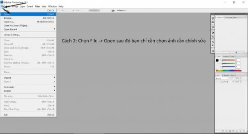 Cách mở tệp tin trong Photoshop CS3