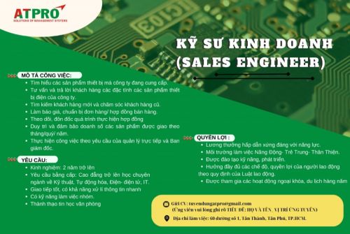 Tuyển dụng kỹ sư kinh doanh (sales engineer)